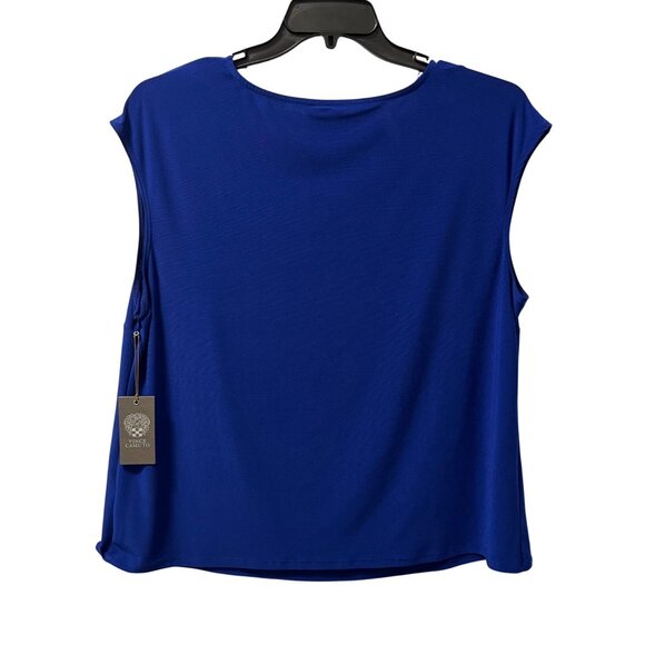 Vince Camuto V-Neck Blue Sleeveless Top Size 1X Polyester/Spandex Blend. NWT - Picture 8 of 12